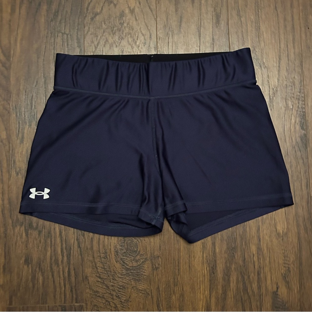 Under Armour Navy Blue HeatGear Compression Shorts Large